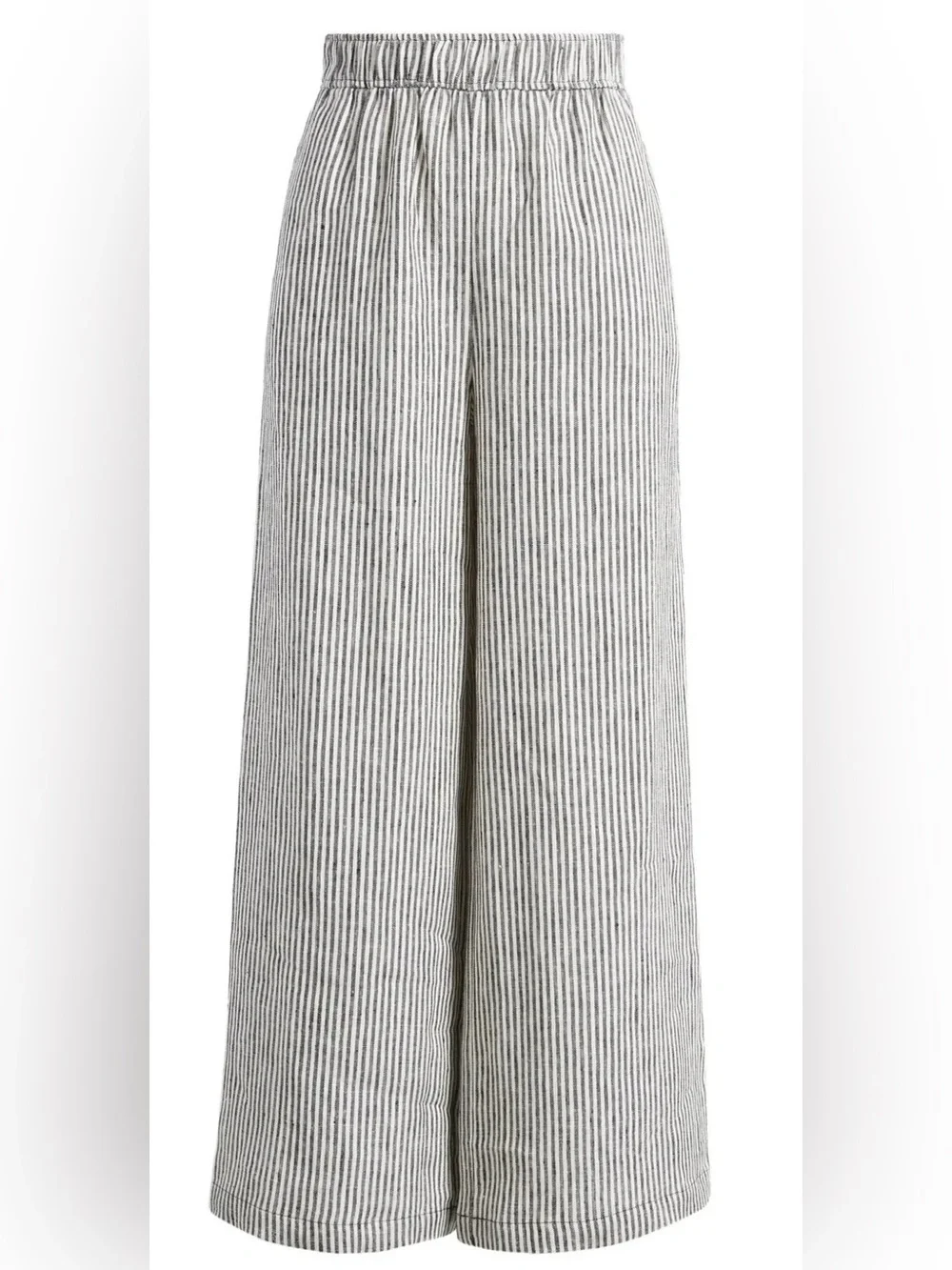 Reformation Ava Stripe black and white Wide Leg 100% Linen pant XS